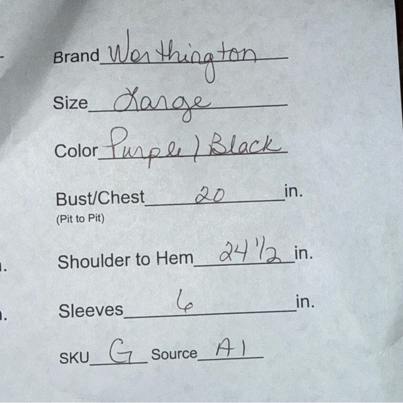 Worthington Purple Black Abstract Print Tie Waist Short Sleeve Blouse L - Picture 7 of 7